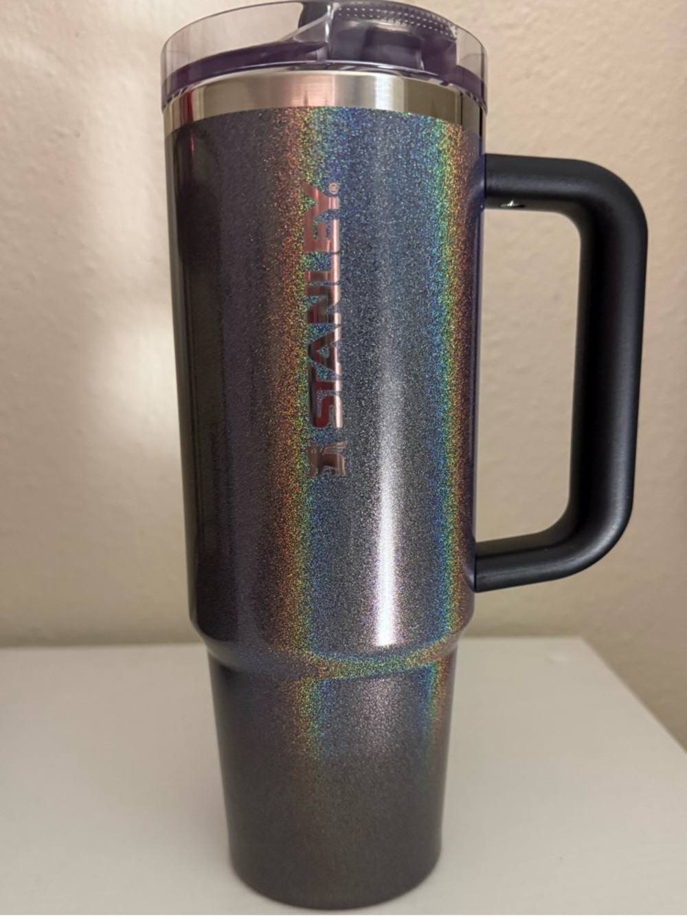 Stanley Midnight Glitter Iridescent Travel Tumbler - Black Handle